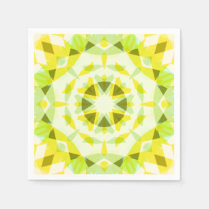 Bright Yellow Green Star Gender Reveal Baby Shower Napkins