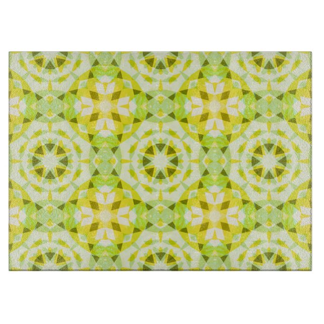 Bright Yellow Green Summer Star Dopamine Decor Cutting Board (Front)