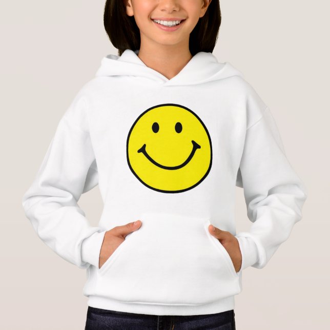 Bright Yellow Happy Smiling Face  Hoodie (Front)