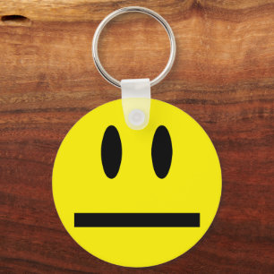 Bright Yellow Happy Smiling Face Keychain