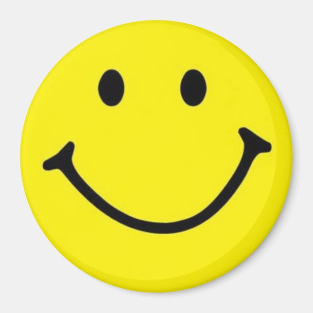 Bright Yellow Happy Smiling Face  Magnet (Front)