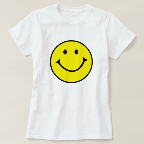 Bright Yellow Happy Smiling Face  T_Shirt