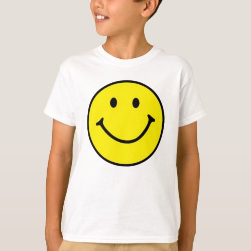Bright Yellow Happy Smiling Face  T_Shirt