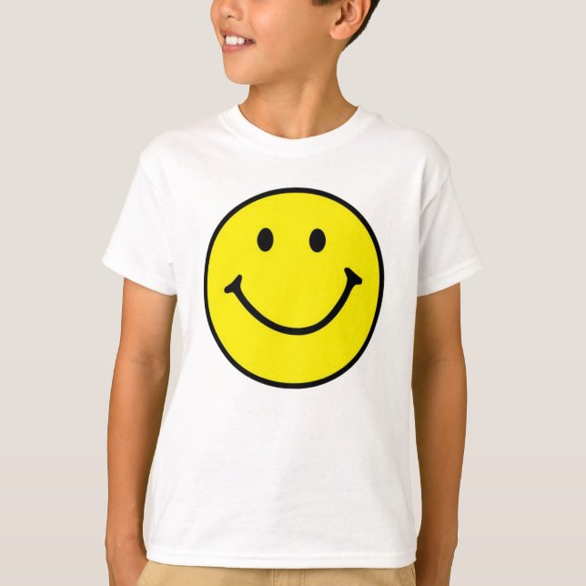 Bright Yellow Happy Smiling Face  T-Shirt (Front)