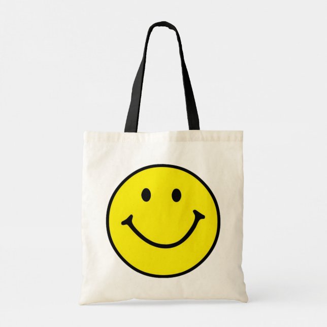 Bright Yellow Happy Smiling Face  Tote Bag (Back)