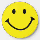 Bright Yellow Happy Smiling Face Wireless Charger (Front)