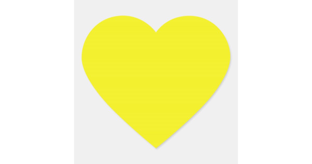 Bright Yellow Heart Sticker Zazzle