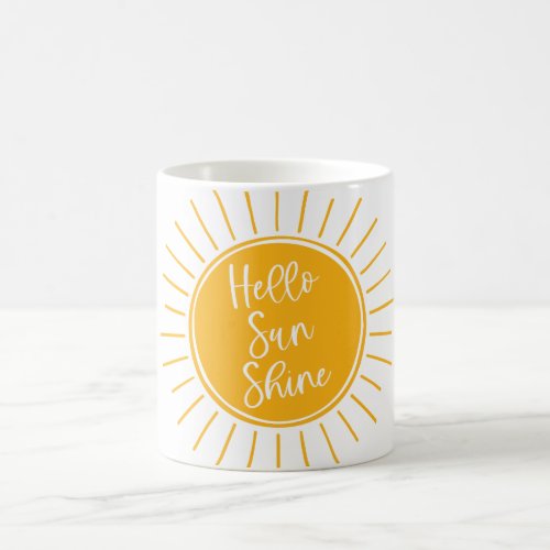 Bright Yellow Hello Sun Shine Cute  Coffee Mug