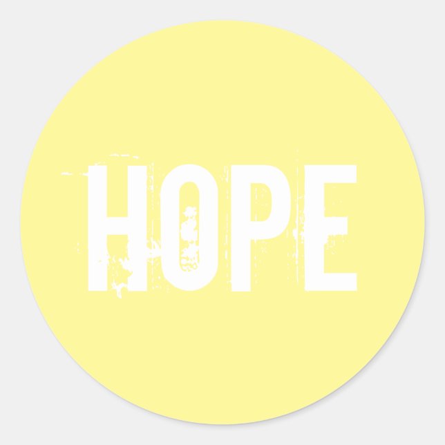 Bright yellow Hope Classic Round Sticker (Front)