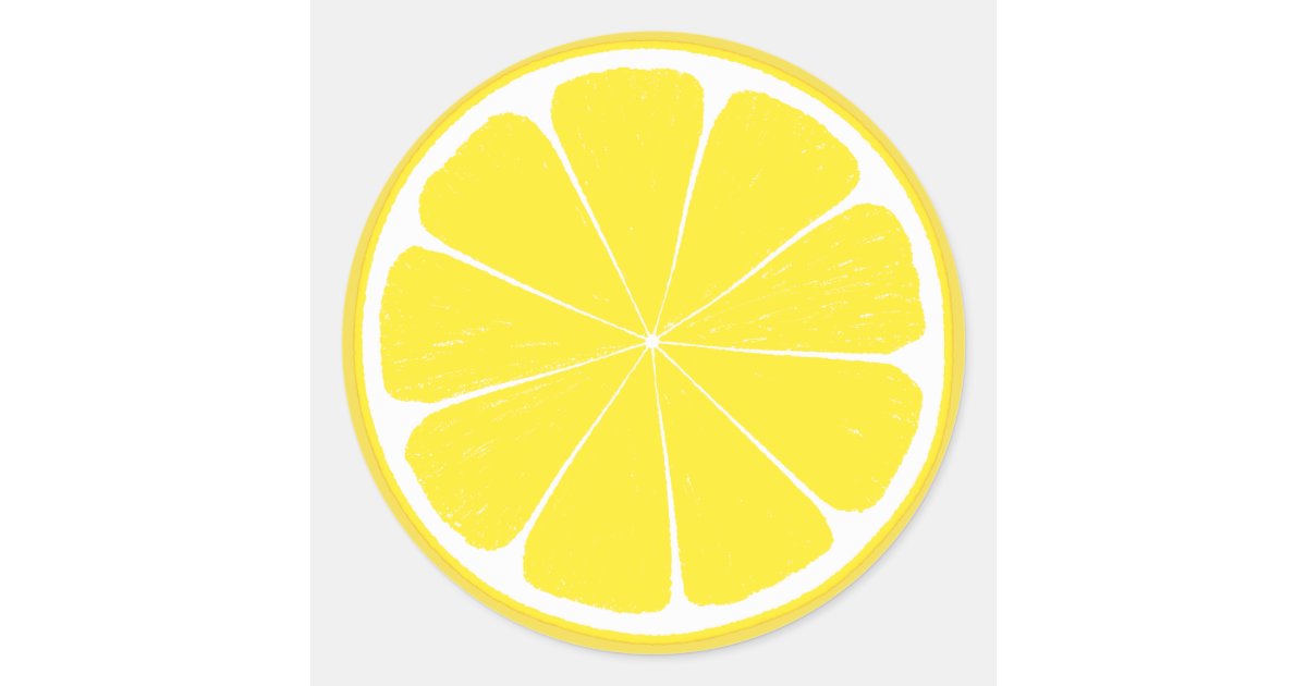 Bright Yellow Lemon Citrus Fruit Slice Design Classic Round Sticker