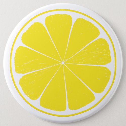 Bright Yellow Lemon Citrus Fruit Slice Design Pinback Button