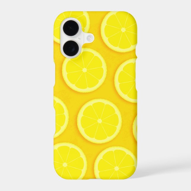 Bright yellow lemon fruity citrus patterned Case-Mate iPhone case (Back)