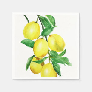 bright yellow lemon paper napkins