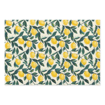 Bright Yellow Lemon Patterned set of 3