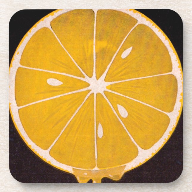 bright yellow lemon slice coaster (Front)