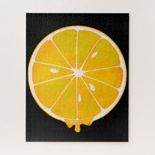 bright yellow lemon slice jigsaw puzzle