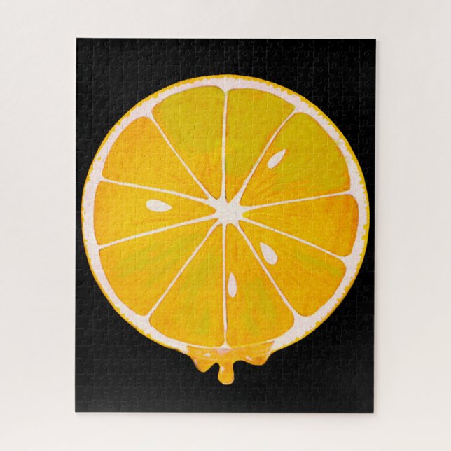 bright yellow lemon slice jigsaw puzzle (Vertical)
