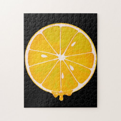 bright yellow lemon slice jigsaw puzzle