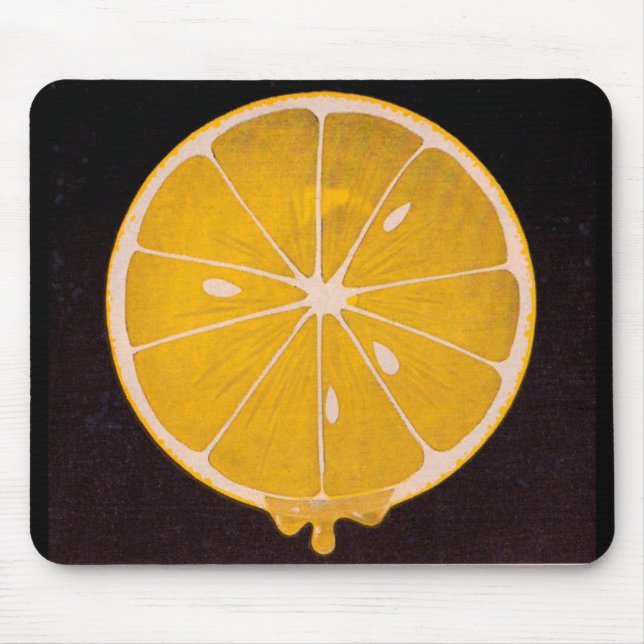 bright yellow lemon slice mouse pad (Front)