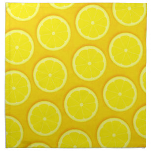 Bright yellow lemon slices napkin