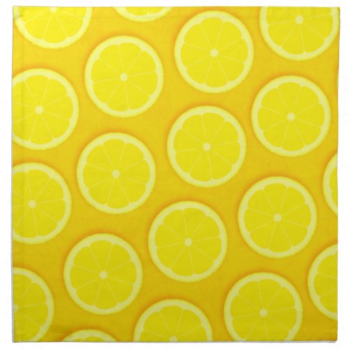 Bright yellow lemon slices napkin