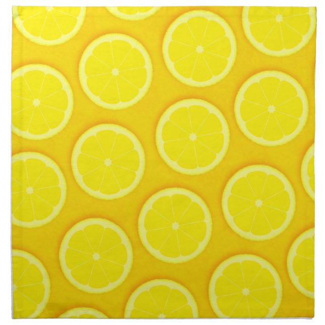 Bright yellow lemon slices napkin (Front)