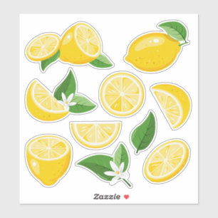 Bright yellow lemons and lemon slices sticker