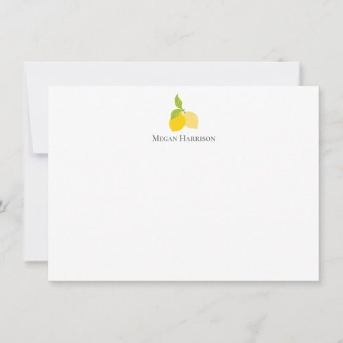Bright Yellow Lemons Icon Flat Note Card