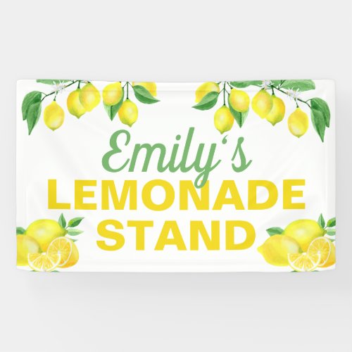 Bright Yellow Lemons Lemonade Stand  Banner