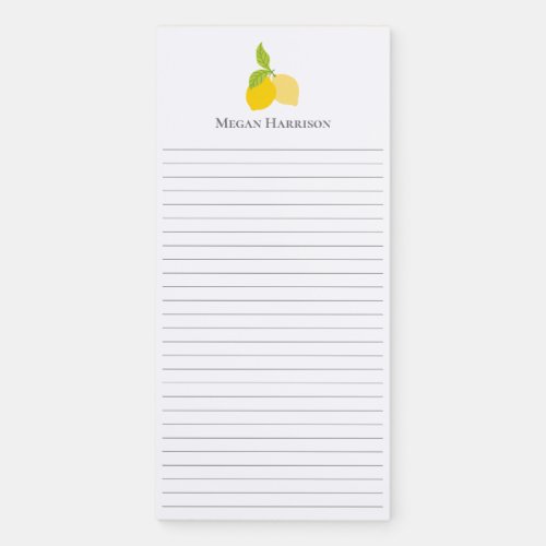 Bright Yellow Lemons Magnetic Notepad