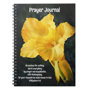 Bright Yellow Lily Flower Art Prayer Journal