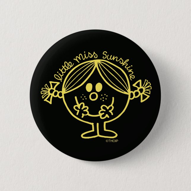 Bright Yellow Little Miss Sunshine Button (Front)