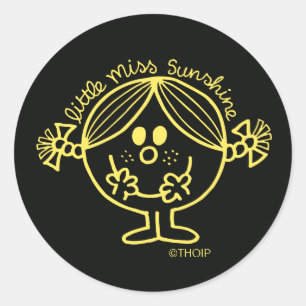 Bright Yellow Little Miss Sunshine Classic Round Sticker