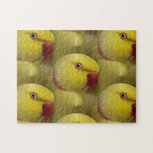 Bright Yellow Lutino Indian Ringneck Parrot Jigsaw Puzzle