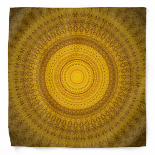Bright Yellow Mandala Design Bandana