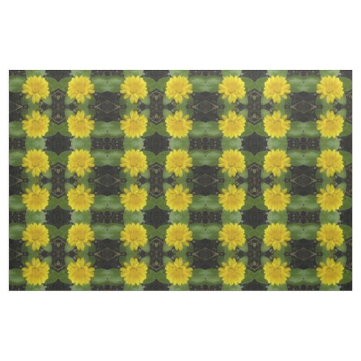 Bright Yellow Marigold Floral Patterned Fabric