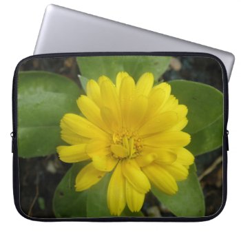 Bright Yellow Marigold Laptop Bag by Fallen_Angel_483 at Zazzle