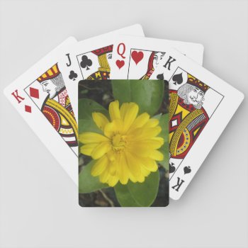 Bright Yellow Marigold Playing Cards by Fallen_Angel_483 at Zazzle