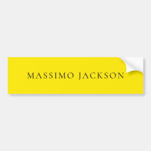 Bright Yellow Minimalist Plain Modern Aesthetic Bumper Sticker