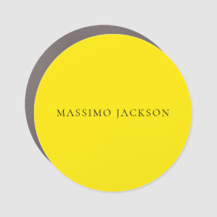 Bright Yellow Minimalist Plain Modern Aesthetic Car Magnet
