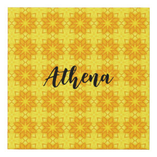 Bright Yellow Named Throw Pillow Faux Canvas Print