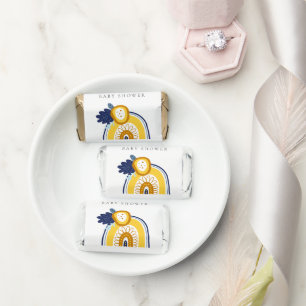Bright Yellow Navy Boho Floral Rainbow Baby Shower Hershey's Miniatures