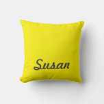 Bright Yellow Neon Trendy Monogram Throw Pillow at Zazzle