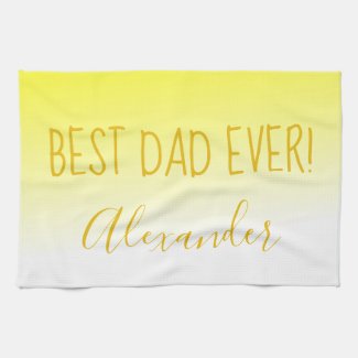 Bright Yellow Ombre Best Dad Ever