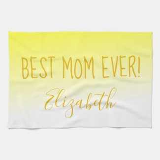 Bright Yellow Ombre Best Mom Ever