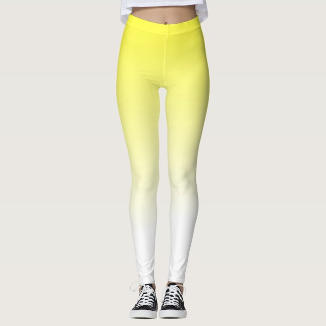 Bright Yellow Ombre Fashion Leggings (Front)
