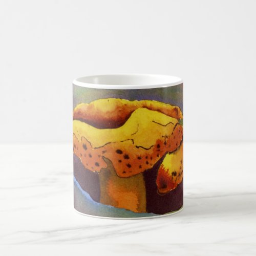 Bright yellow orange color this wild  mushroom cof coffee mug