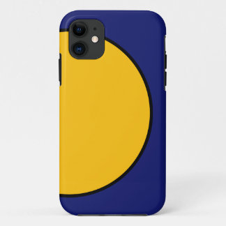 Bright Yellow Orange Geo Circle On Deep Blue iPhone 11 Case