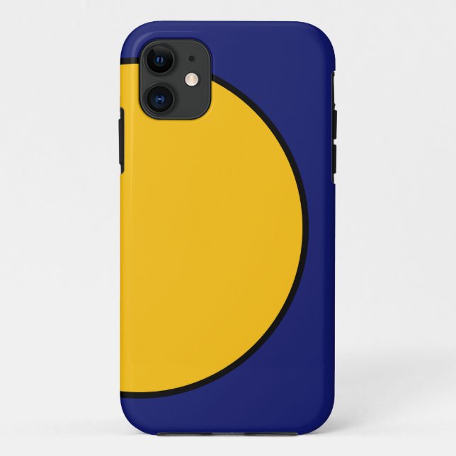 Bright Yellow Orange Geo Circle On Deep Blue Case-Mate iPhone Case (Back)