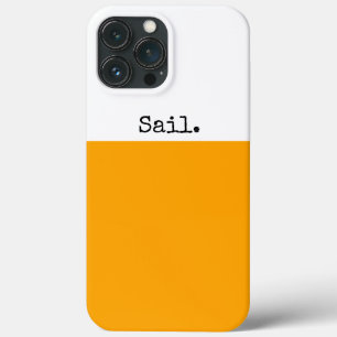 Bright Yellow Orange White Color Block "Sail" Text iPhone 13 Pro Max Case